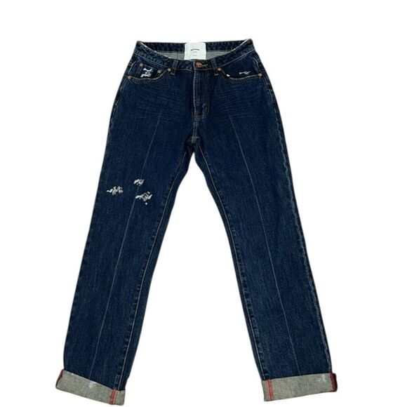 One Teaspoon Dark Blue Straight Leg High Waist Jeans(Size 26) - Picture 5 of 15